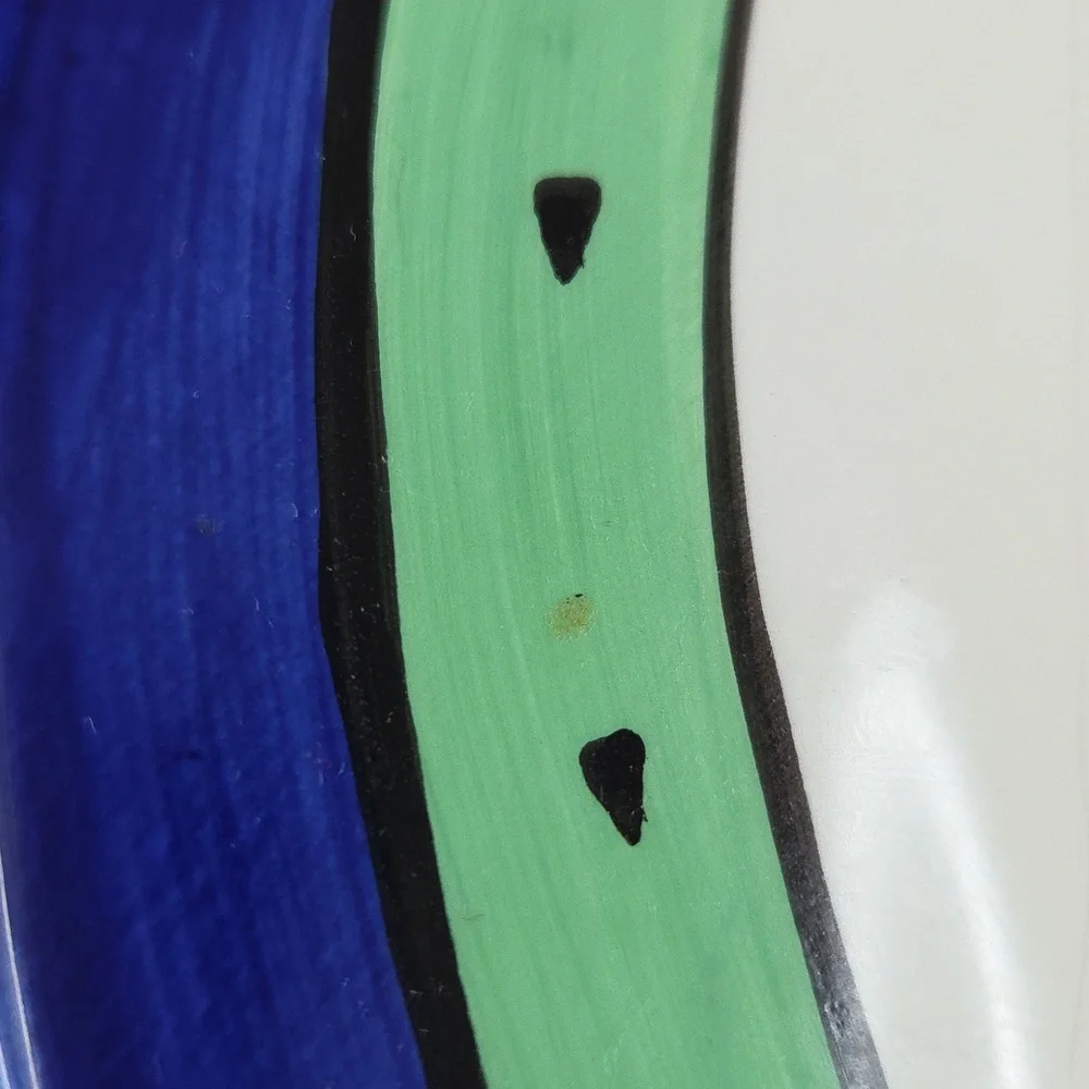 Caffco International DANA WHITTMAN Artist. MULIICOLOR CERAMIC PLATTER. - Picture 9 of 16